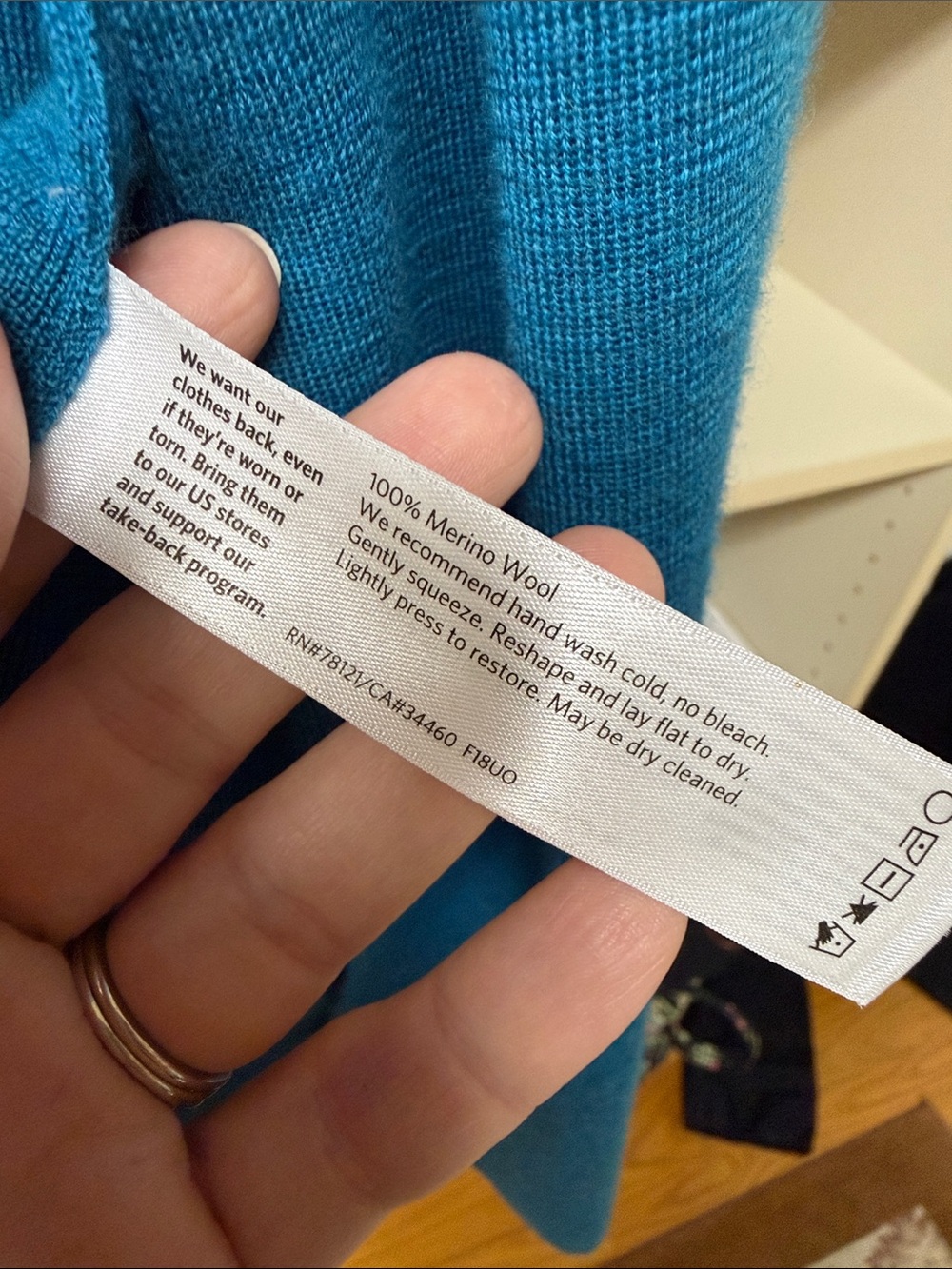 Eileen Fisher merino wool Women's teal Long Sleeve open front cardigan - Picture 3 of 5
